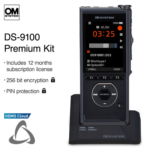 OM System DS-9100 Premium Kit (E2) with ODMS Cloud 12-Month Subscription