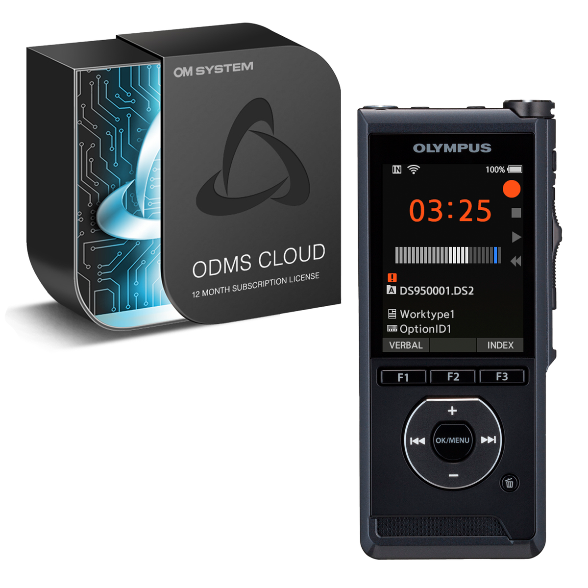 OM SYSTEM DS-2700 Digitale voicerecorder (ODMS R8 dicteersoftware voor Windows-pc