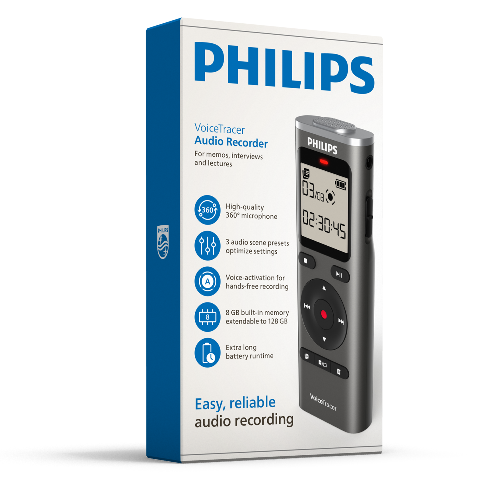 Philips DVT1170 Digital VoiceTracer Audio Recorder 8GB