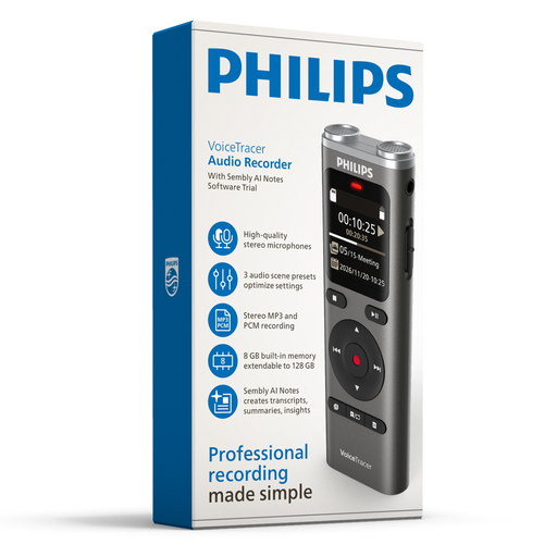 Philips DVT2075 Digital VoiceTracer Audio Recorder (8GB)