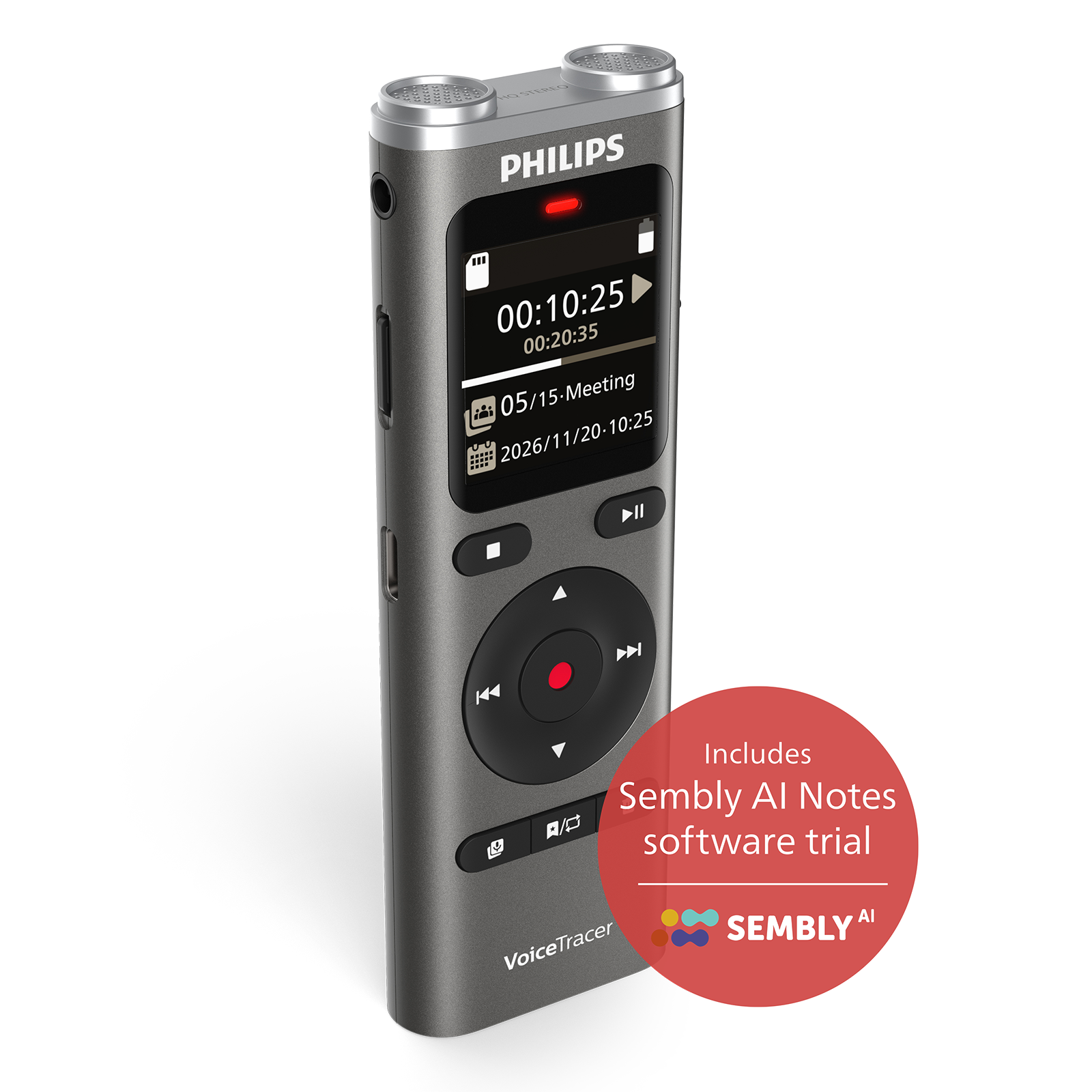 Philips DVT2075 Digital VoiceTracer Audio Recorder (8GB)