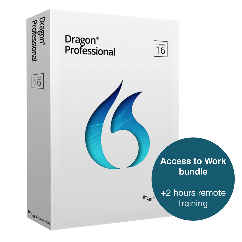 Access to Work: Nuance Dragon Professional V16 Single User + 2 hours Remote Training