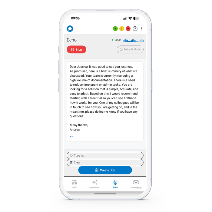 Lexacom Echo Medical Speech Recognition + Ambient AI Assistant, Single User (12 Month Subscription)