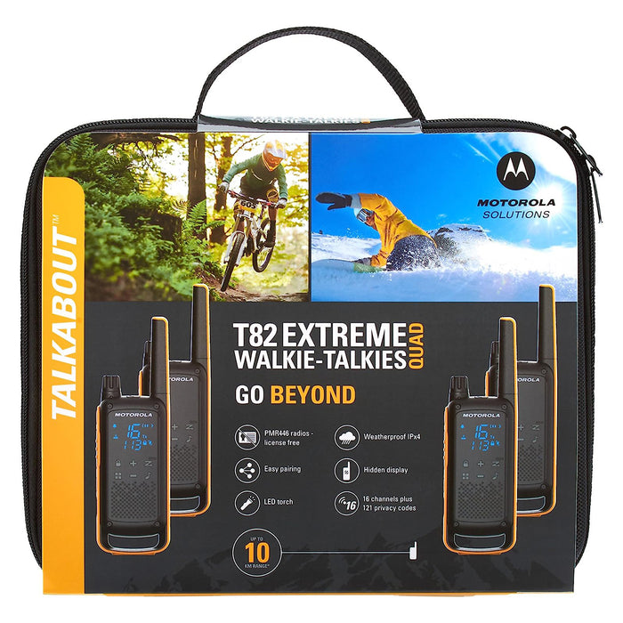 Motorola TLKR T82 Extreme QUAD Pack License-Free Radios