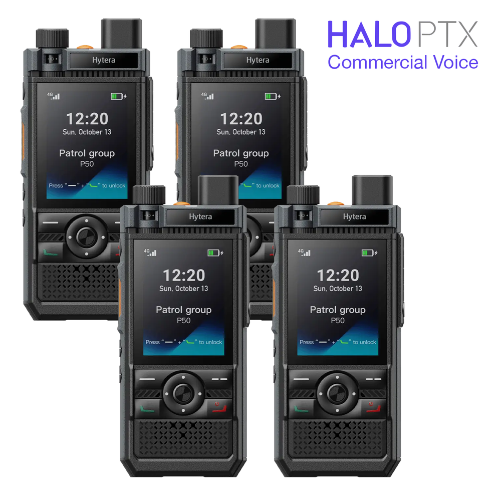 Hytera P50 PoC Radio with Halo PTX Commercial 12-Month license (4-Pack)
