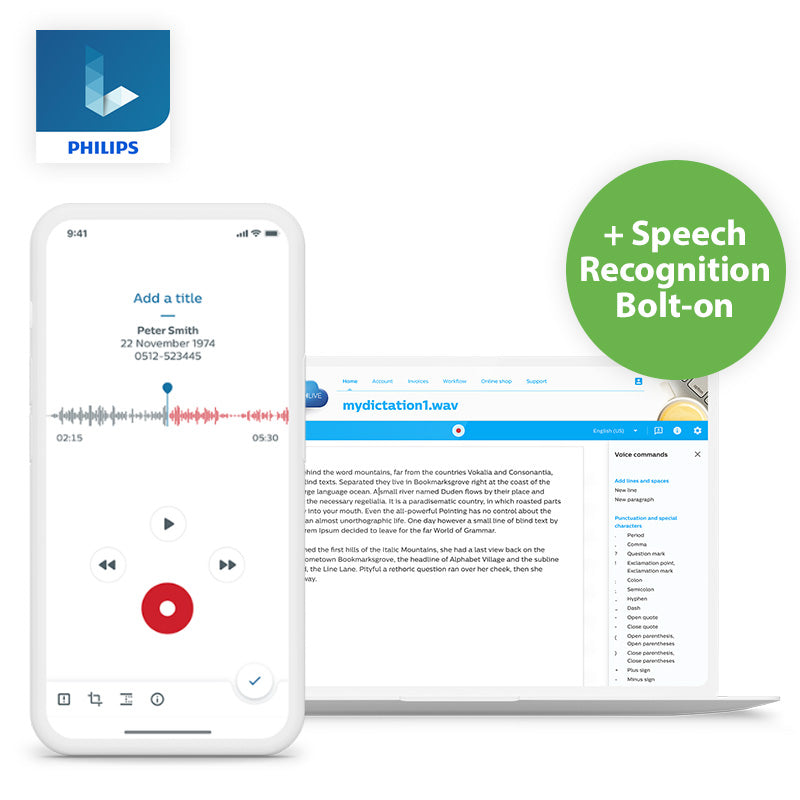 SpeechLive Pro Business Package + Speech-To-Text Bolt-on (Single-user, 12 Month Subscription)