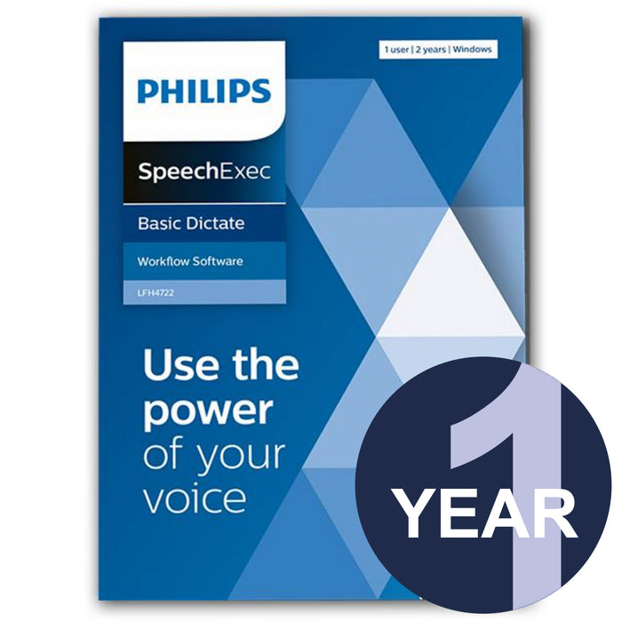 Philips LFH4711/00 SpeechExec Dictate Standard V11/V12 Software - 1 Year License