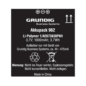 Grundig GD962 Rechargeable Battery Pack - Speak-IT Solutions LTD