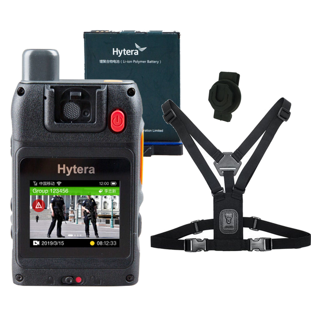 Hytera VM580D Body Camera 32GB Premium Kit with KlickFast Harness & Spare BP3001 Battery Pack