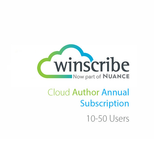 Nuance Winscribe Cloud Author Annual Subscription (10-50 Users) - Speak-IT Solutions LTD
