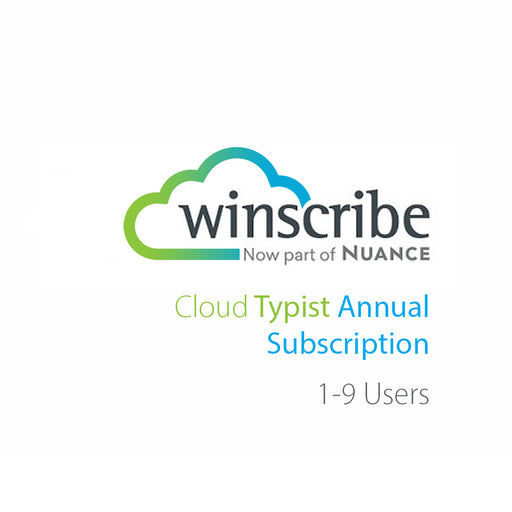 Nuance Winscribe Cloud Typist Annual Subscription (1-9 Users) - Speak-IT Solutions LTD