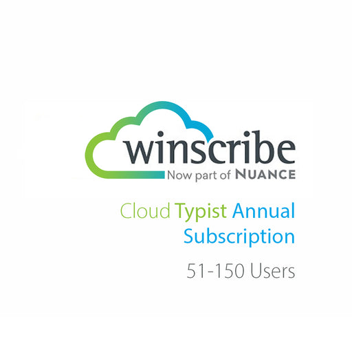 Nuance Winscribe Cloud Typist Annual Subscription (151-300 Users) - Speak-IT Solutions LTD