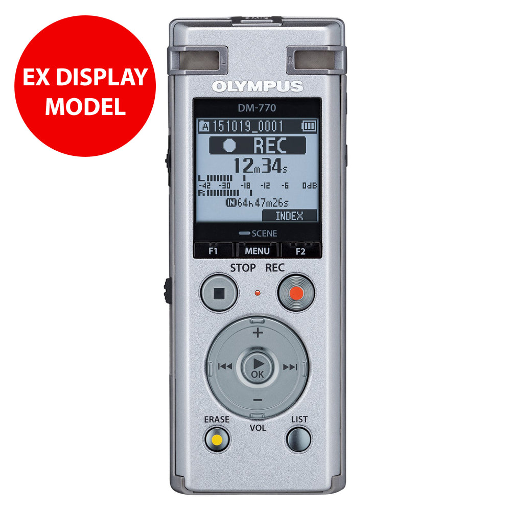 Olympus DM-770 Assistive Digital Voice Recorder (Slightly Damaged Packing - Device as new)