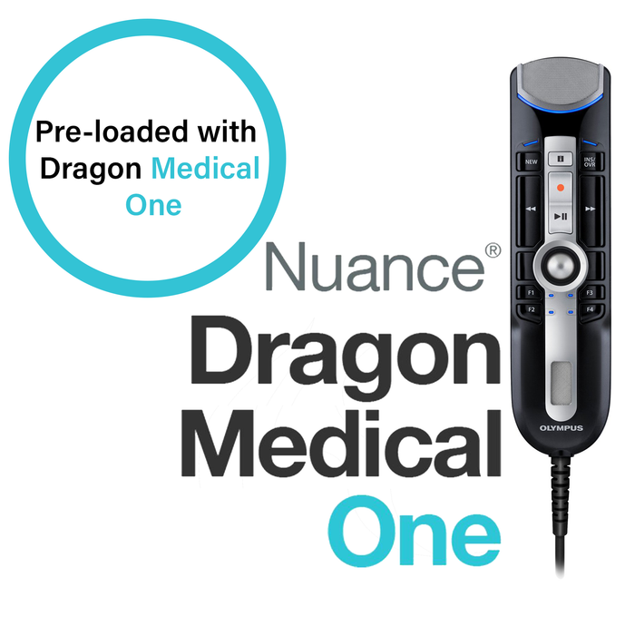 Olympus RM-4015P RecMic with Nuance Dragon Medical One Pre-Loaded (12 Month Subscription)