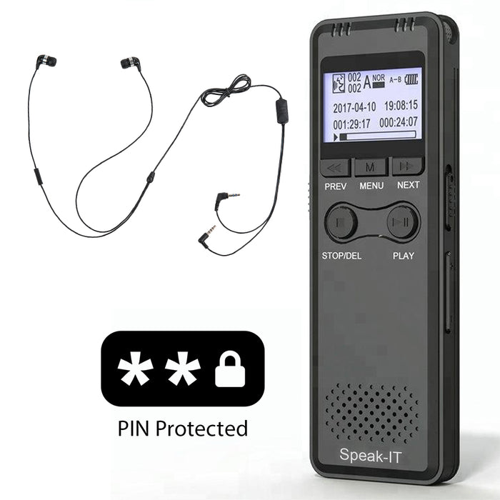 Speak-IT Premier Password Protected 8 GB Smartphone Recorder