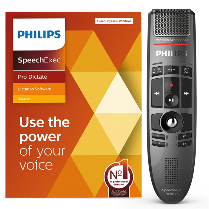 Philips LFH3500 SpeechMike Premium with SpeechExec Pro Dictate V11 Software - Speak-IT Solutions LTD