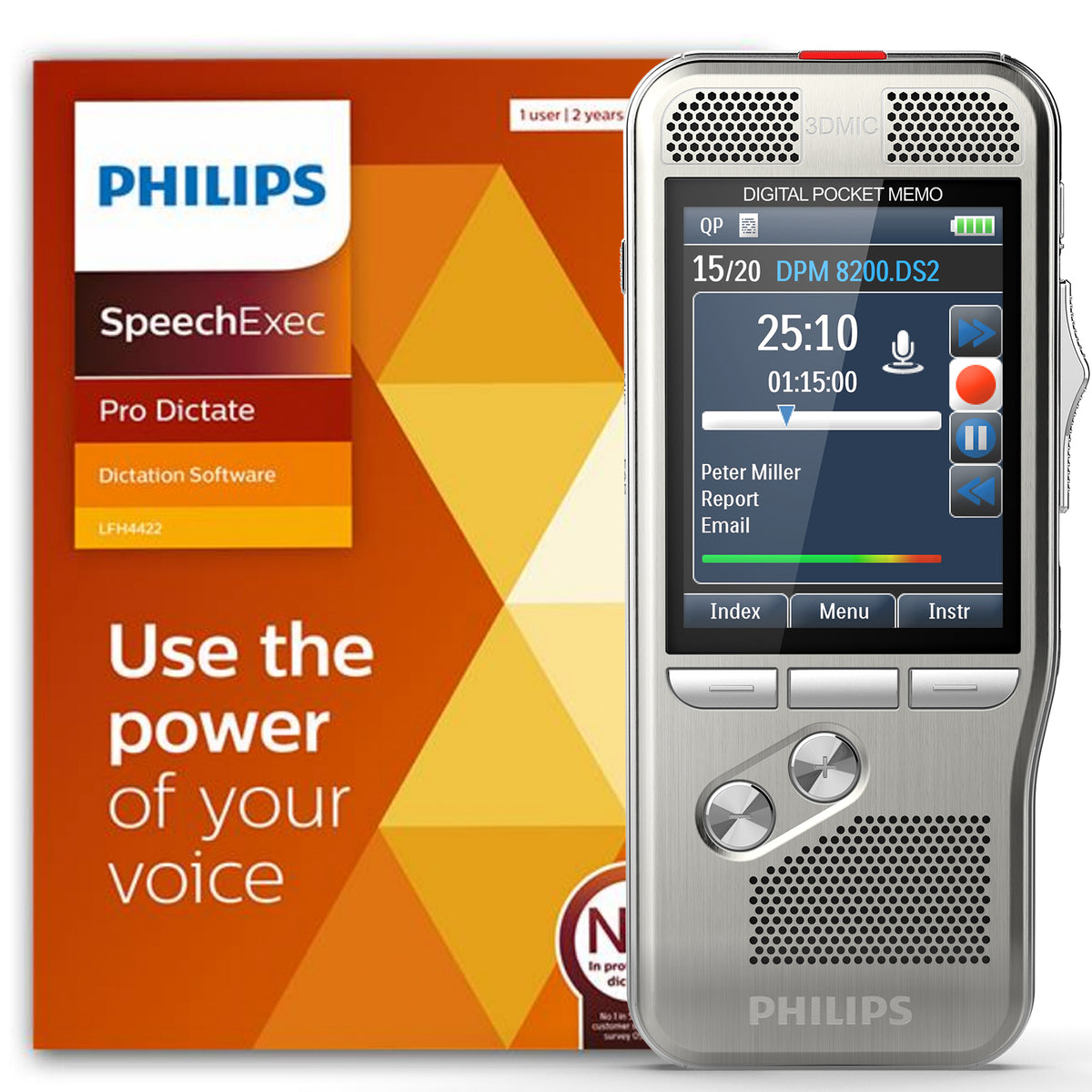 Philips DPM8200 Digital PocketMemo | Speech Products– Speak-IT