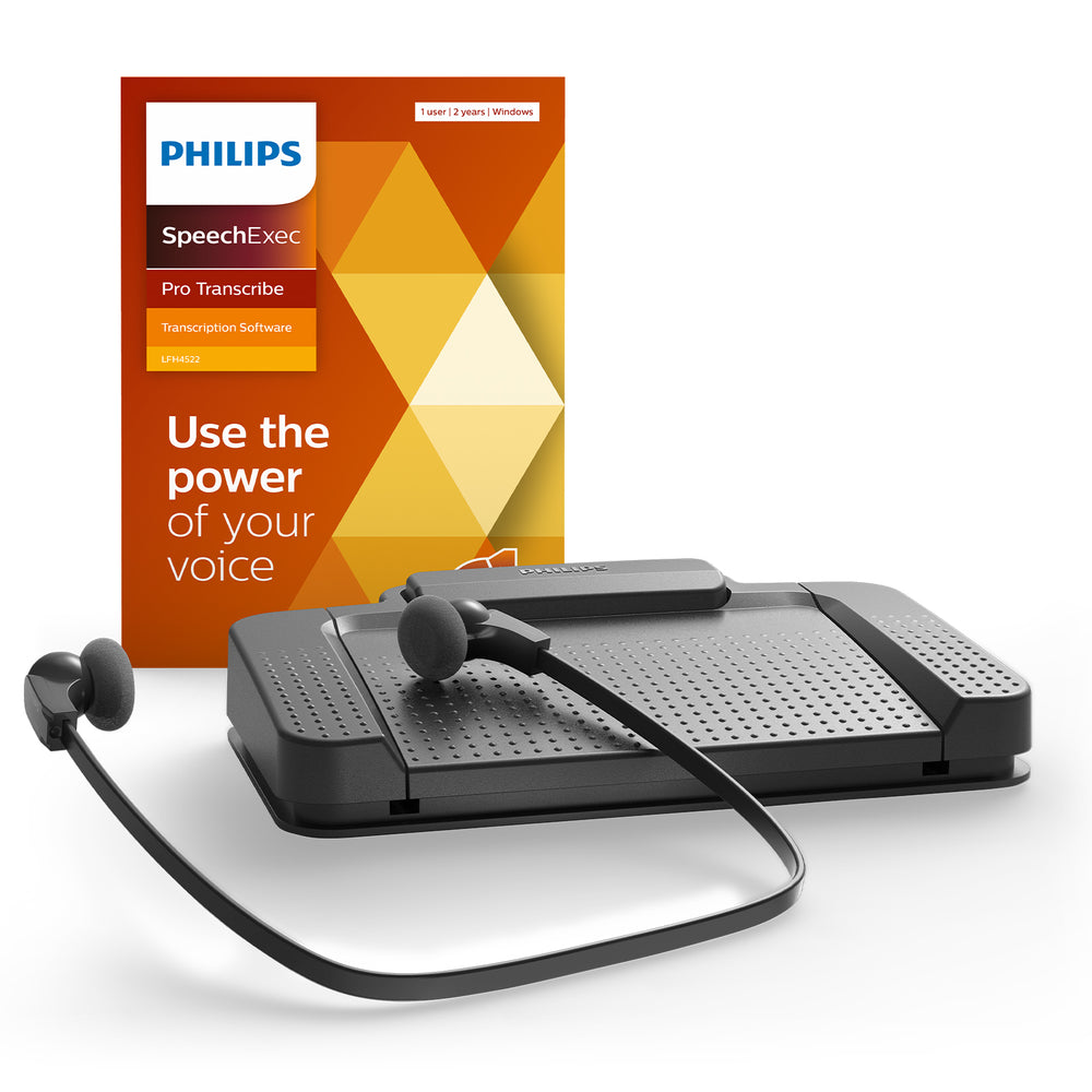 Philips LFH7277/08 Transcription Kit with SpeechExec Pro Transcribe V11 - 2 Year License - Speak-IT Solutions LTD