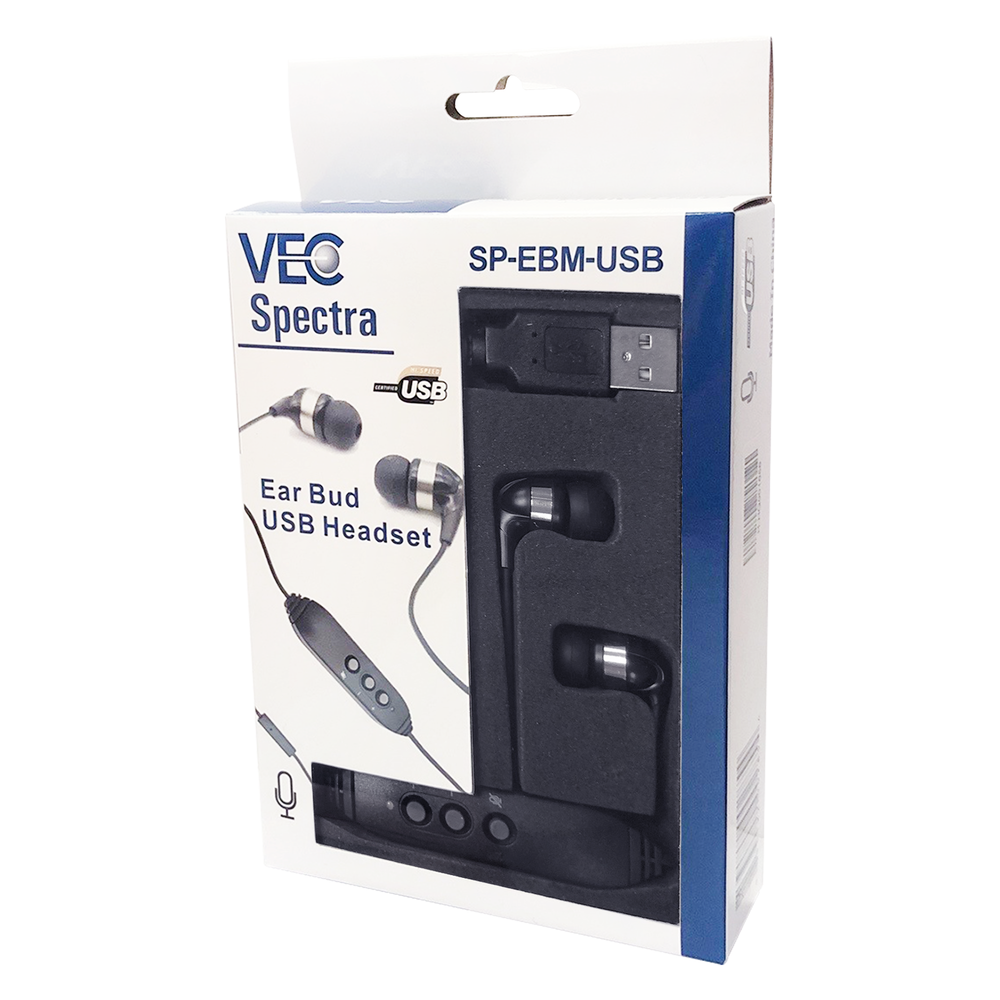Spectra SP-EBM USB Headset with Built-in Microphone